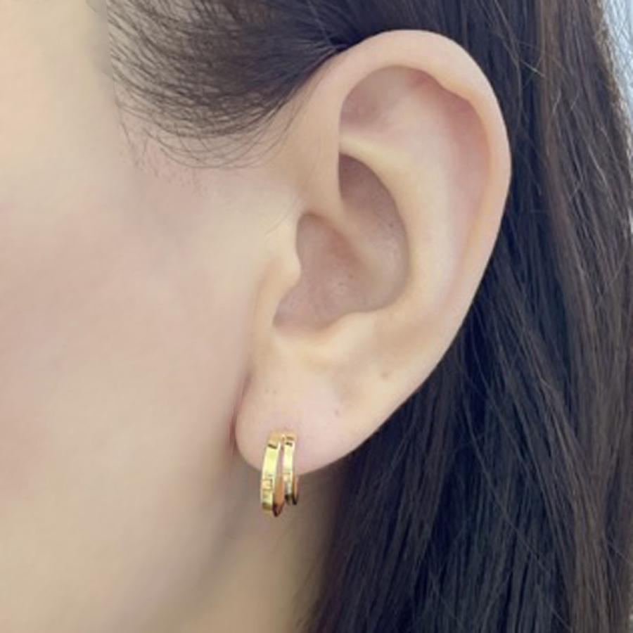 tomatosarada（トマトサラダ） K18 2連フープピアス 約1.0g デザイン 