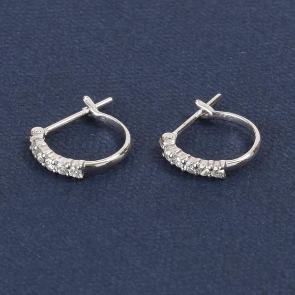 Pt900 プラチナ900 0.2ct ダイヤモンド フープピアス