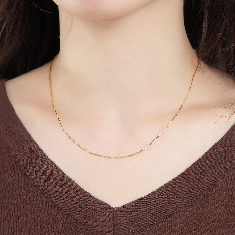 K18 18金 ベネチアンチェーン 1.0mm 45cm（無段階の長さ調整 スライド  