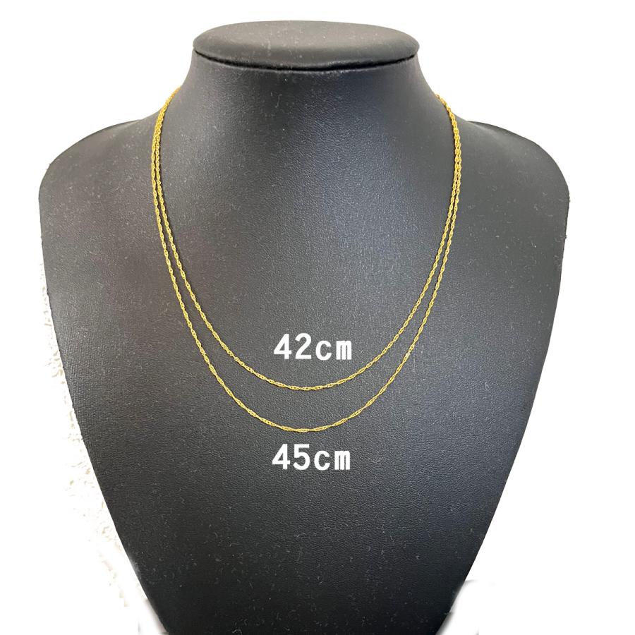 14K スクリューチェーンネックレス 刻印有り K18 ネックレス 