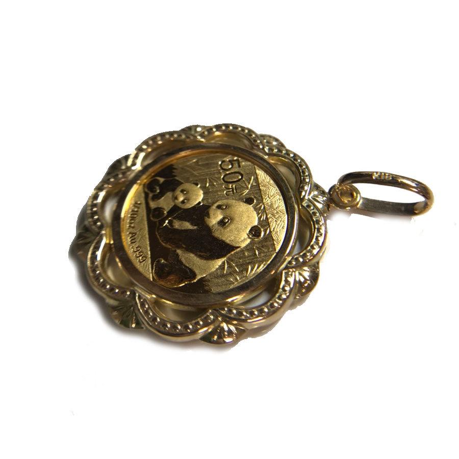 在庫限り】パンダコイン金貨 K24(純金) 1/10oz 50元 パンダコイン 親子デザイン K18