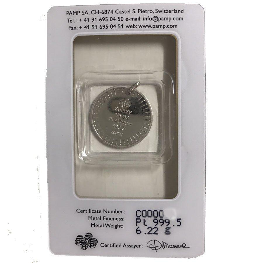 純プラチナ PAMP社製 エッフェル塔コイン 1／5オンス ペンダント  
