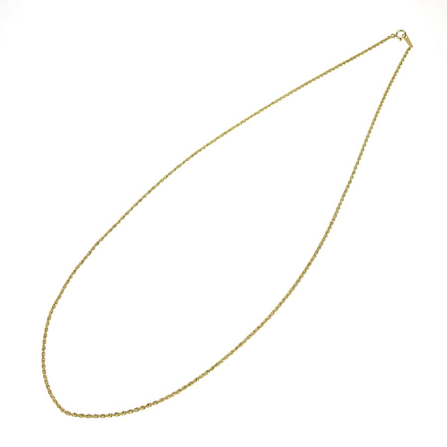 パイプロープチェーン ネックレス K18 18金 イエローゴールド 60cm 2mm アクセサリー (HR035-60)の画像