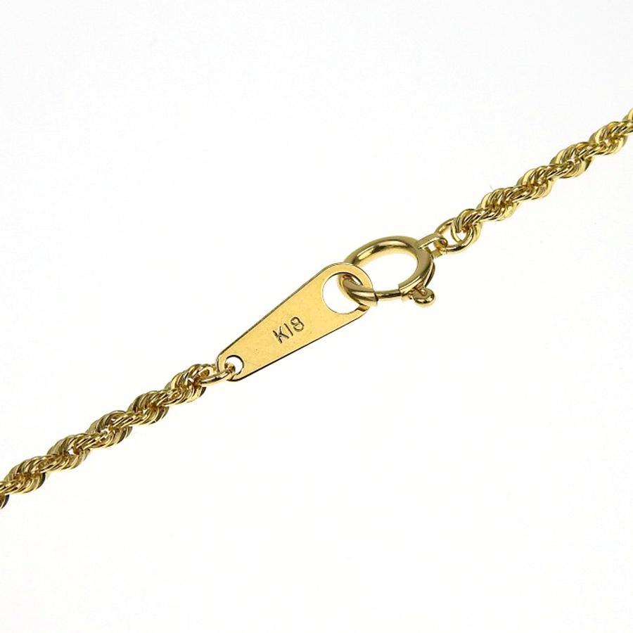 パイプロープチェーン ネックレス K18 18金 イエローゴールド 60cm 2mm アクセサリー (HR035-60)の画像