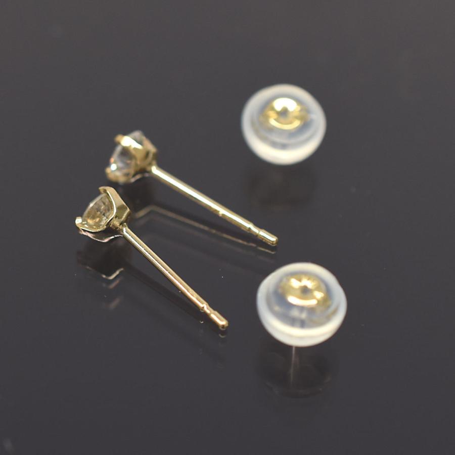 K18 　18金　イエローゴールド　シンプル3本爪タイプ　ダイヤモンド 一粒 ピアス　直径2.3ｍｍ　ダイヤ 0.1ｃｔ｜tomatosarada｜04