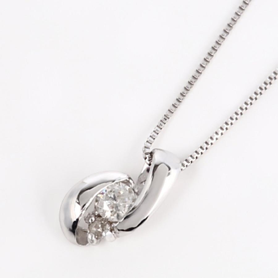 K18WG　誕生石シリーズ　プチネックレス　4月　ダイヤ 0.11ｃｔ