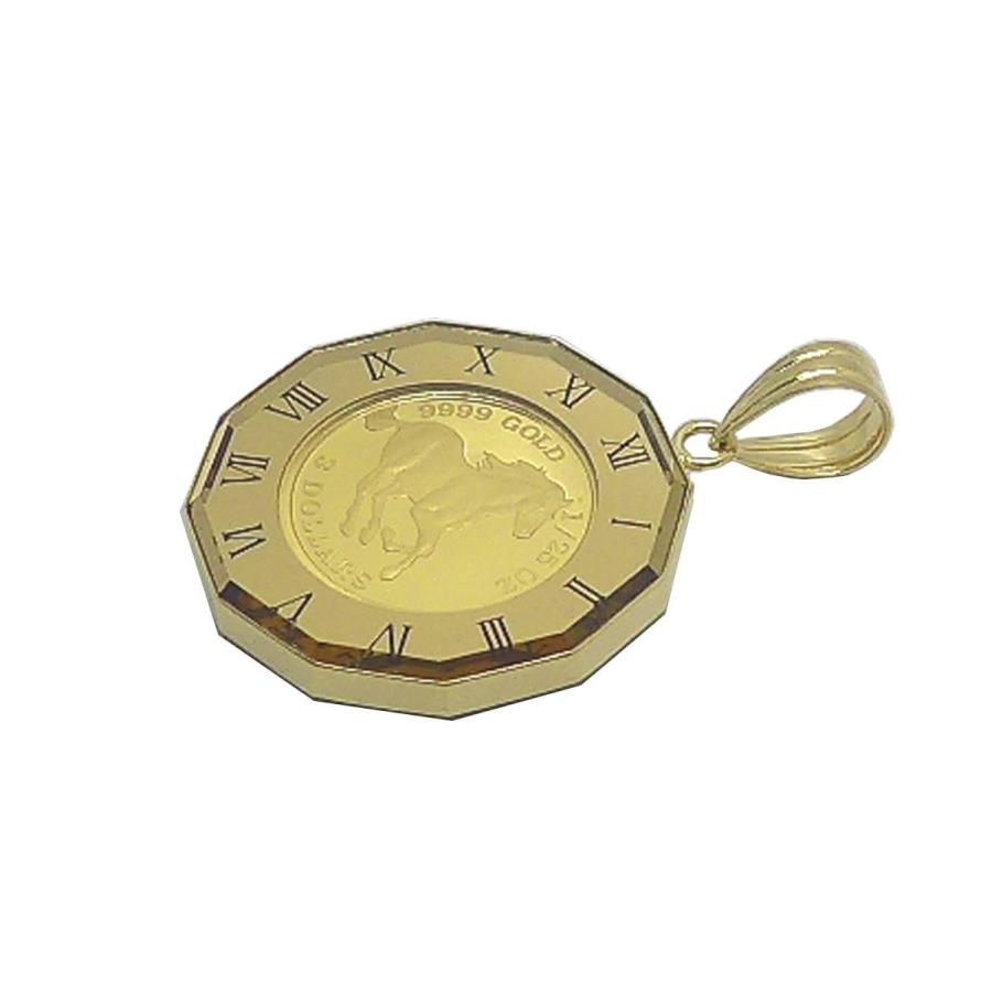 代引不可 ツバル ホースコイン金貨 K24 純金 K24 1 25オンス ホースコイン K18枠付きペンダントトップ 爆熱 Claimstage Toyosupport Ca