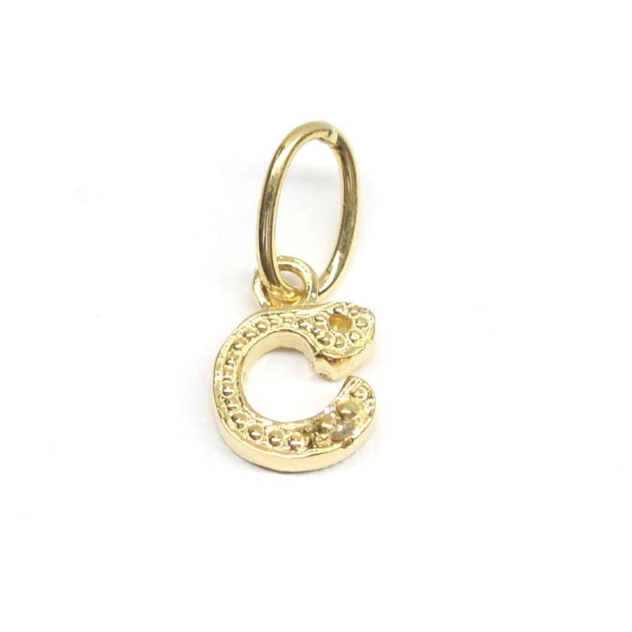 最終即決特価価格❣️k18 0.48ctダイア入りペンダントトップ tomatosarada K18 18金 ダイヤ付きイニシャルペンダントヘッド