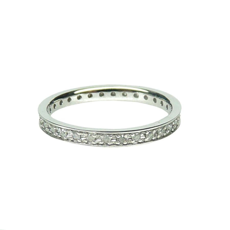 K10WG 0.2ct ダイヤ ハーフエタニティリング