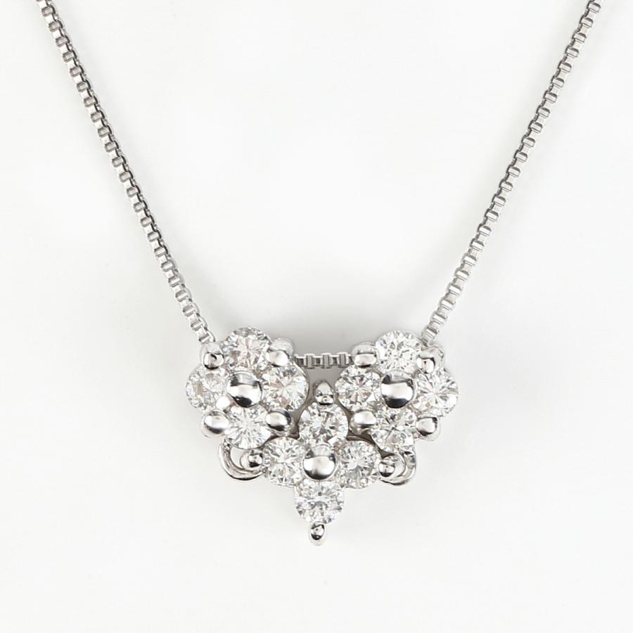 tomatosarada 2way K18WG ダイヤモンドネックレス フラワー ハート  