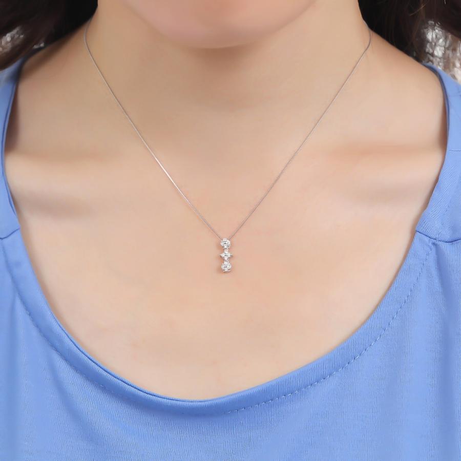 tomatosarada 2way K18WG ダイヤモンドネックレス フラワー ハート  