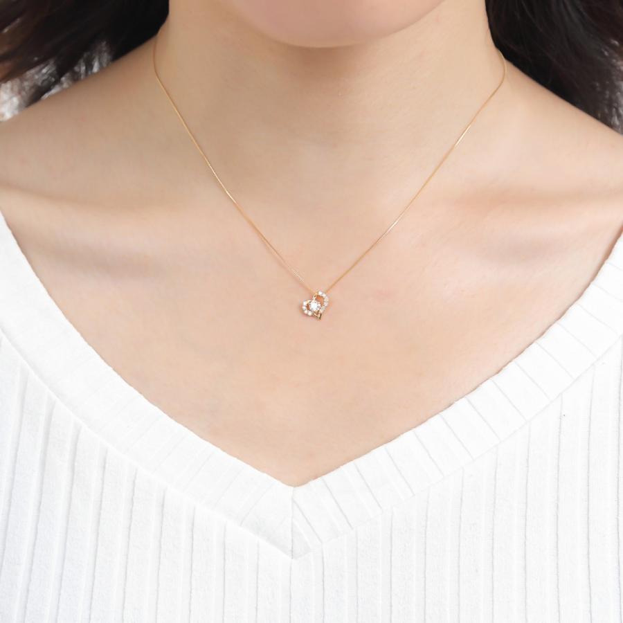 tomatosarada K18 ダイヤモンドネックレス ハート ダイヤ 0.3ct 