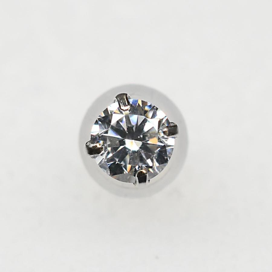 K14WG 箱爪 片耳 メンズピアス 5ｍｍキュービック