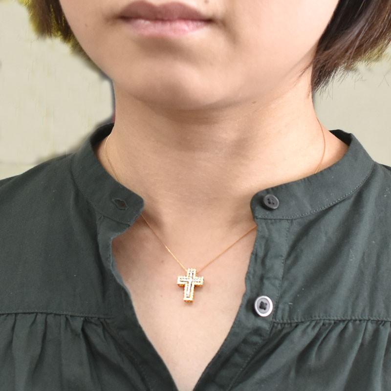 tomatosarada K18 2ウェイ ダイヤモンドネックレス クロス tomatosarada K18 2ウェイ ダイヤモンドネックレス クロス
