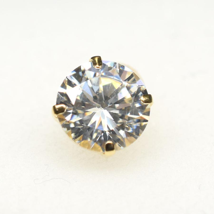 tomatosarada（トマトサラダ） K18 箱爪 片耳 メンズピアス 8mm