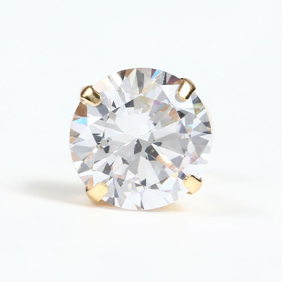 tomatosarada K18 箱爪 片耳 メンズピアス 8mmキュービック