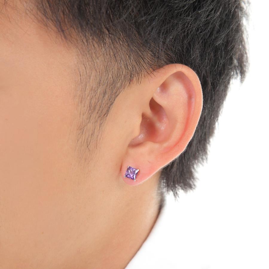 tomatosarada（トマトサラダ） K14WG 角4本爪 片耳 メンズピアス 6mm 