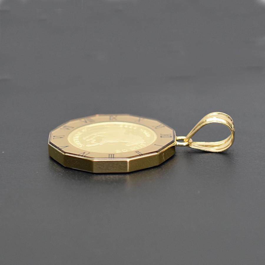 ツバル/ホースコイン金貨 K24（純金　K24） 1/10オンス　ホースコイン K18枠付きペンダントトップ｜tomatosarada｜04
