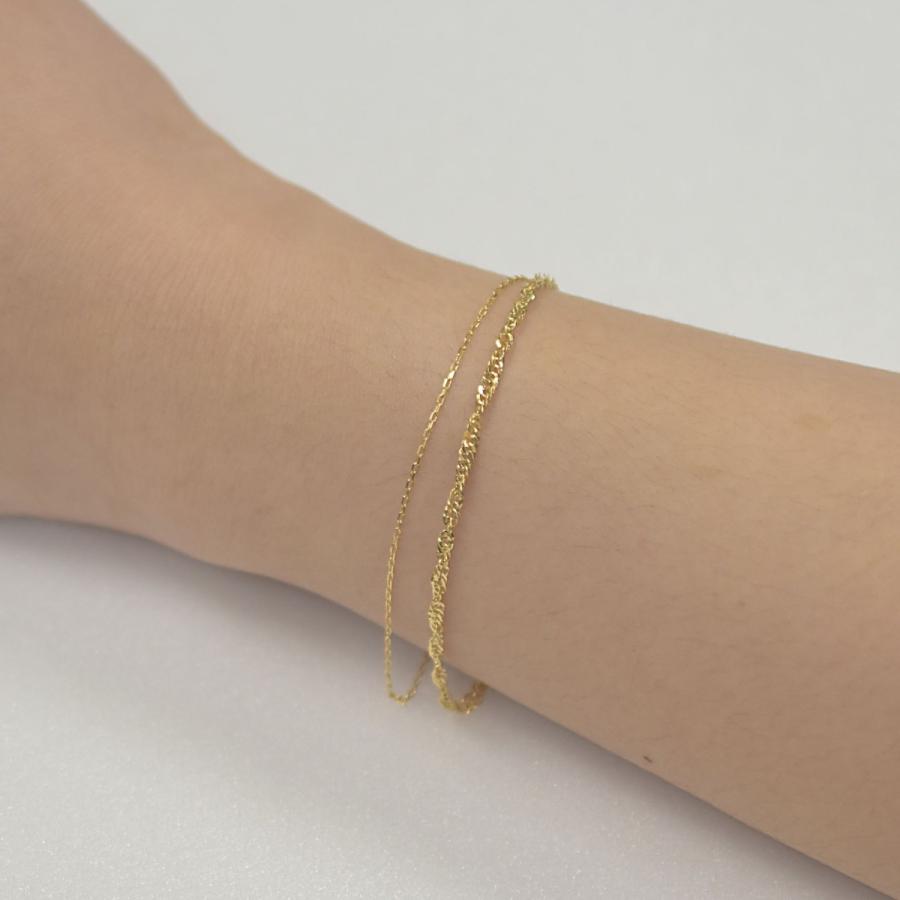 専用 K18 スクリューチェーン　2連 ブレスレット 楽天市場】18金 ブレスレット k18 18k 2連 スクリューチェーン