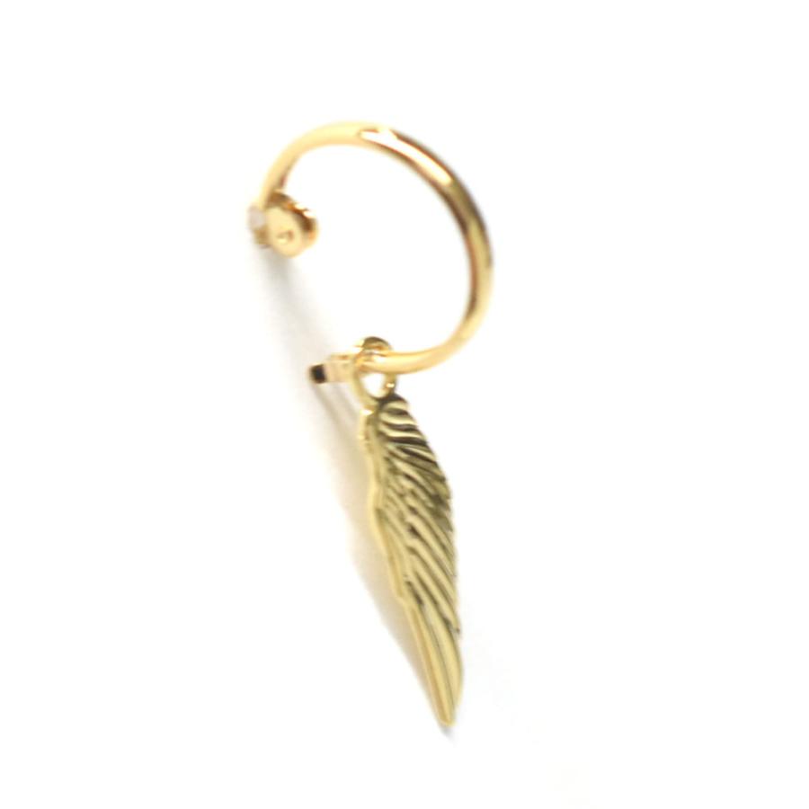 K1818金メンズピアスフェザー片耳