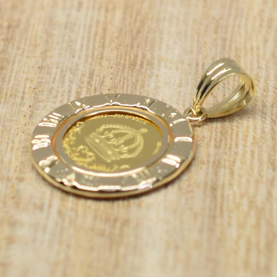 K24 K18 ペンダントトップ　(表)クラウン　(裏)獅子　匿名配送 226785-A.jpg