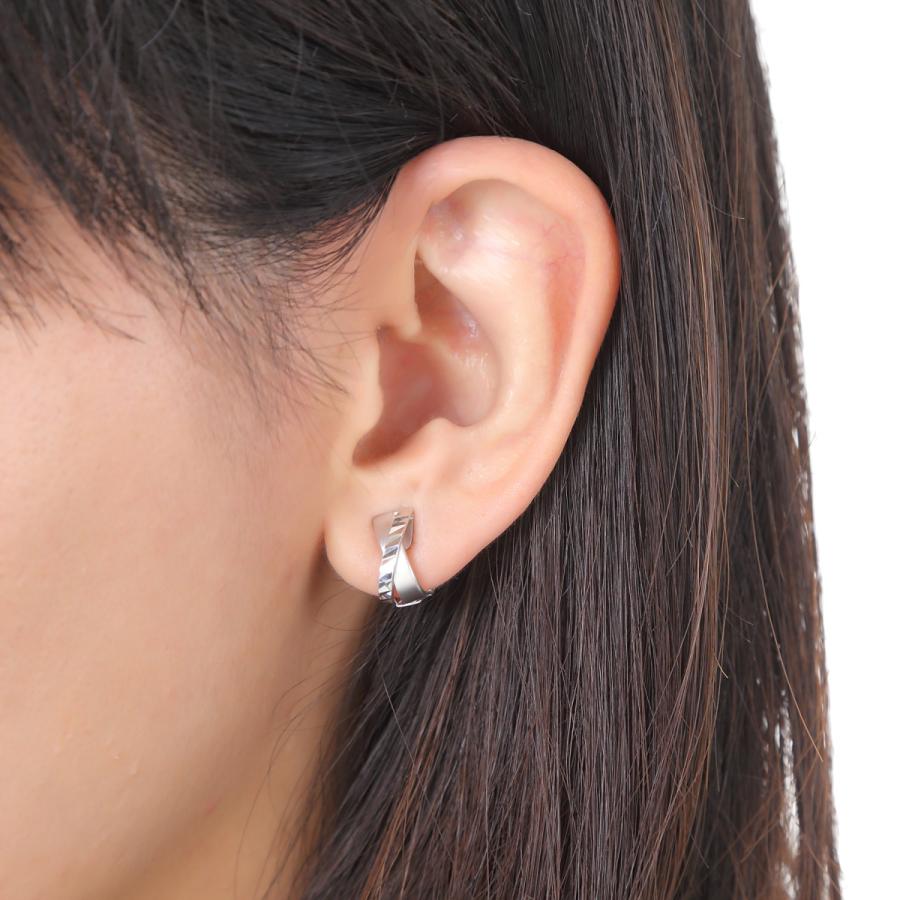 K14WG バツ・クロスデザイン クリップ式イヤリング【シリコンカバー  