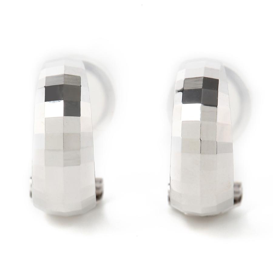 K14WG ミラー デザイン クリップ式イヤリング【シリコンカバー付き  