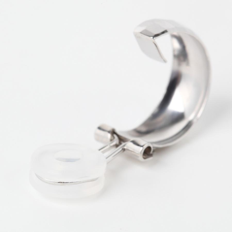 K14WG ミラー デザイン クリップ式イヤリング【シリコンカバー付き  