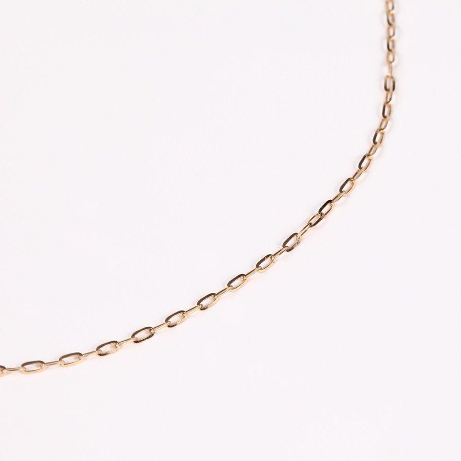 tomatosarada K18 シャインカット 小豆チェーンネックレス 45cm