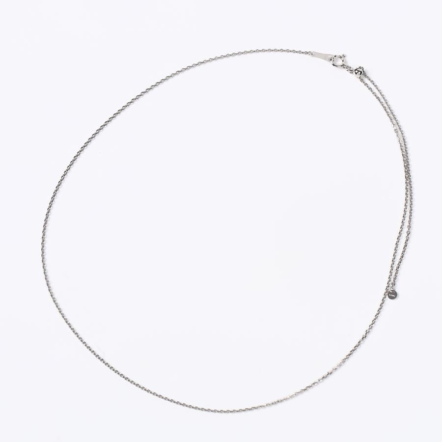 tomatosarada K18WG ホワイトゴールド 小豆チェーン 0.7mm 45cm（無