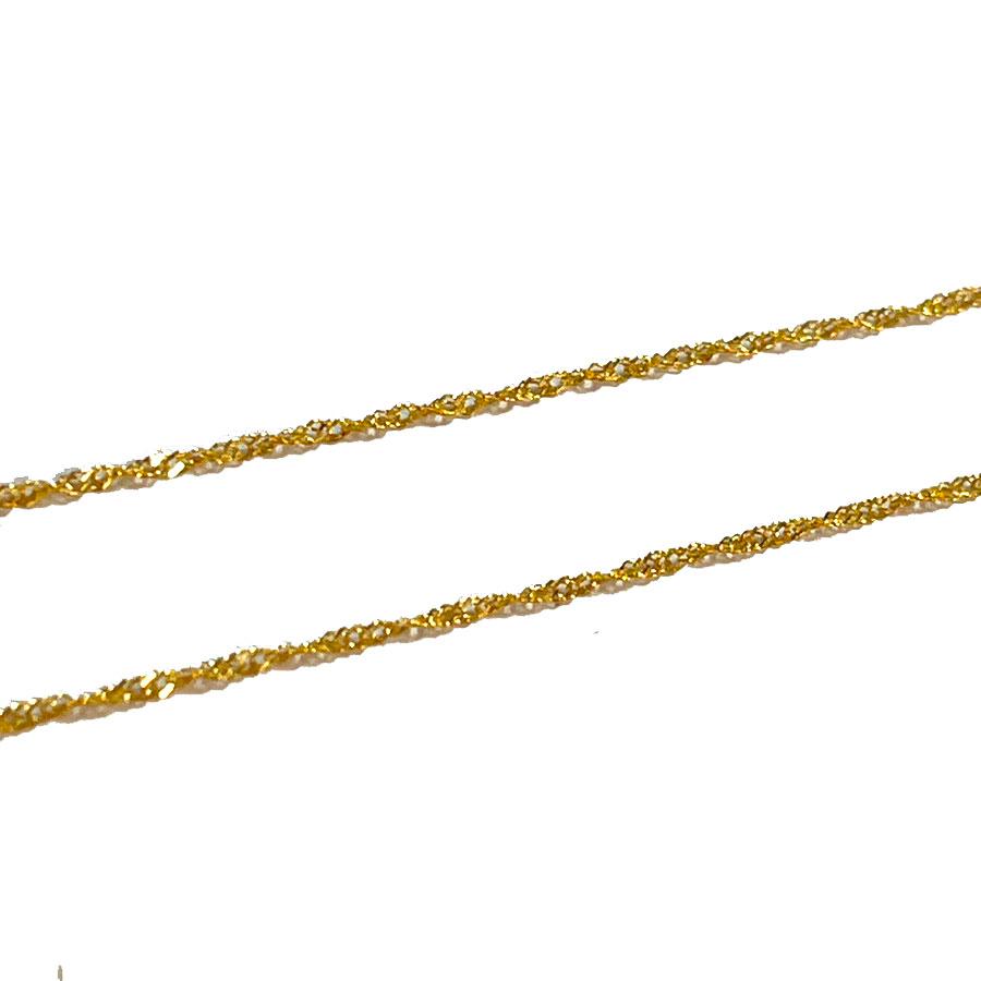 純金 ネックレス スクリュー チェーン ネックレス　42cm 1.0ｍｍ 造幣局検定刻印入 ゴールド K24 レディース 記念日 ギフト プレゼント　約1.37ｇの画像