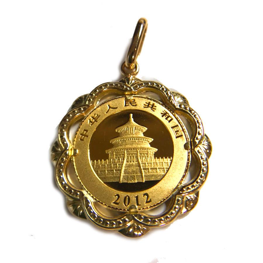 パンダコイン金貨 K24(純金) 1/10oz 50元 パンダコイン 親子デザイン