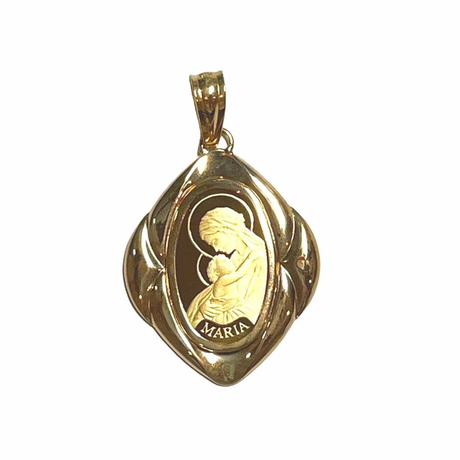 PAMP社製 聖母マリアコイン K24 （純金 K24） 2.5ｇ マリアコイン K18枠付きペンダントトップ