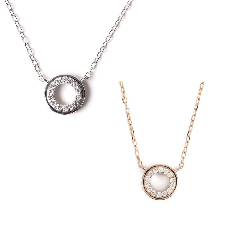 tomatosarada K18 18金 0.04ct ダイヤモンドネックレス サークル