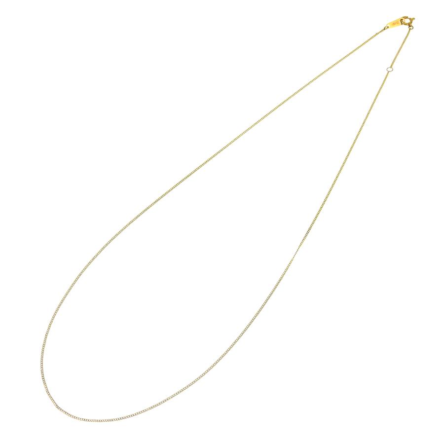 喜平チェーンネックレス K18 18金 2面カット 0.24φ 幅0.8mm 長さ45cm 約1.3g キヘイ チェーン アジャスター付 （造幣局検定マーク刻印入）の画像
