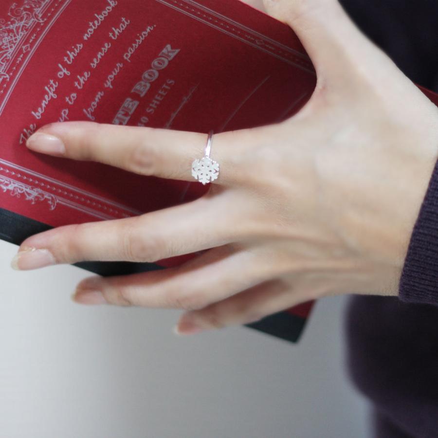 雪の結晶 指輪 リング ピンクゴールド スノーフレーク