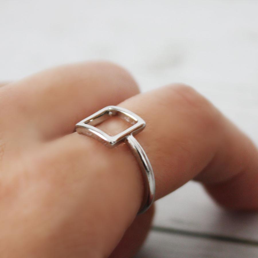 指輪 四角 しかくいリング スクエアモチーフ 幾何学 正方形 A-313