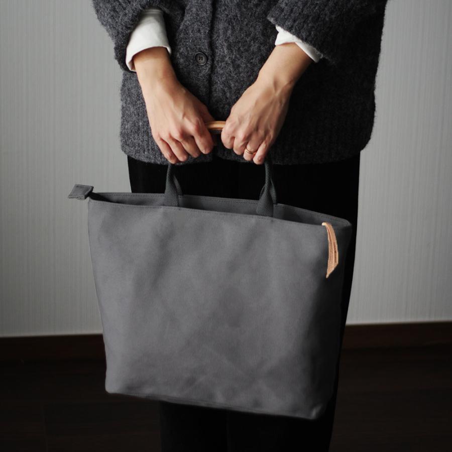 トートバッグ 本革×帆布 マルチトートバッグ ミドル ファスナー付き A4