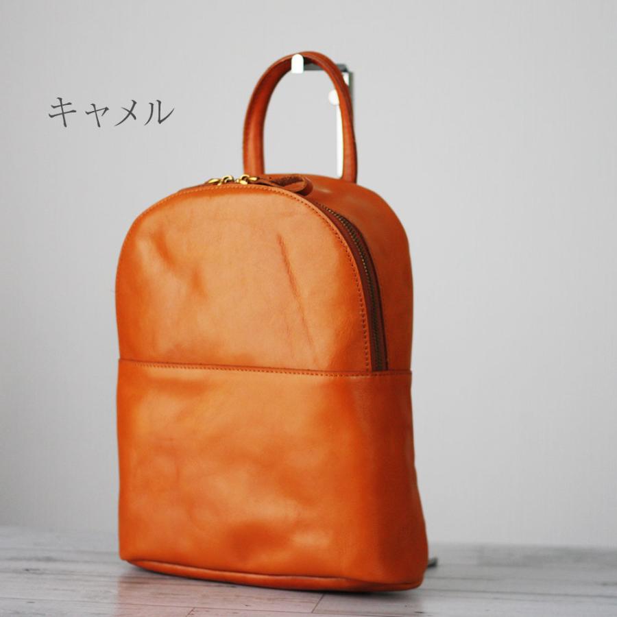 本革 シンプルミニリュックサック 小さめ 軽い レザー 牛革 ダブル 