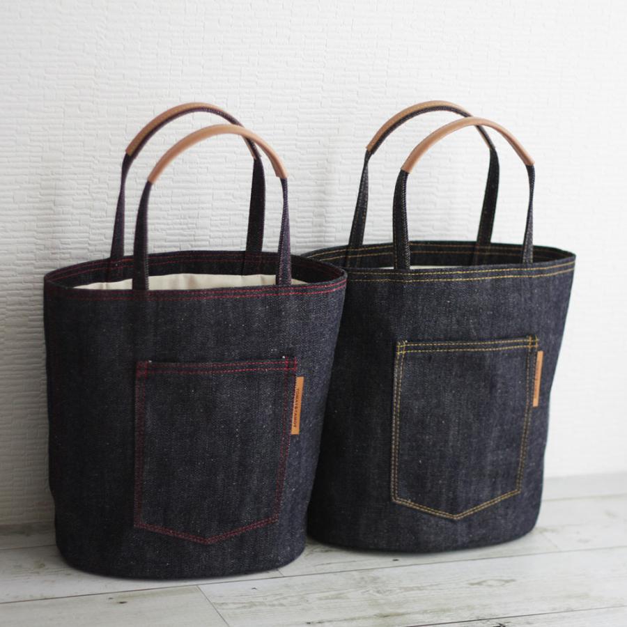 トートバッグ バケツトートバッグ 岡山デニム ヒッコリー ダンガリー