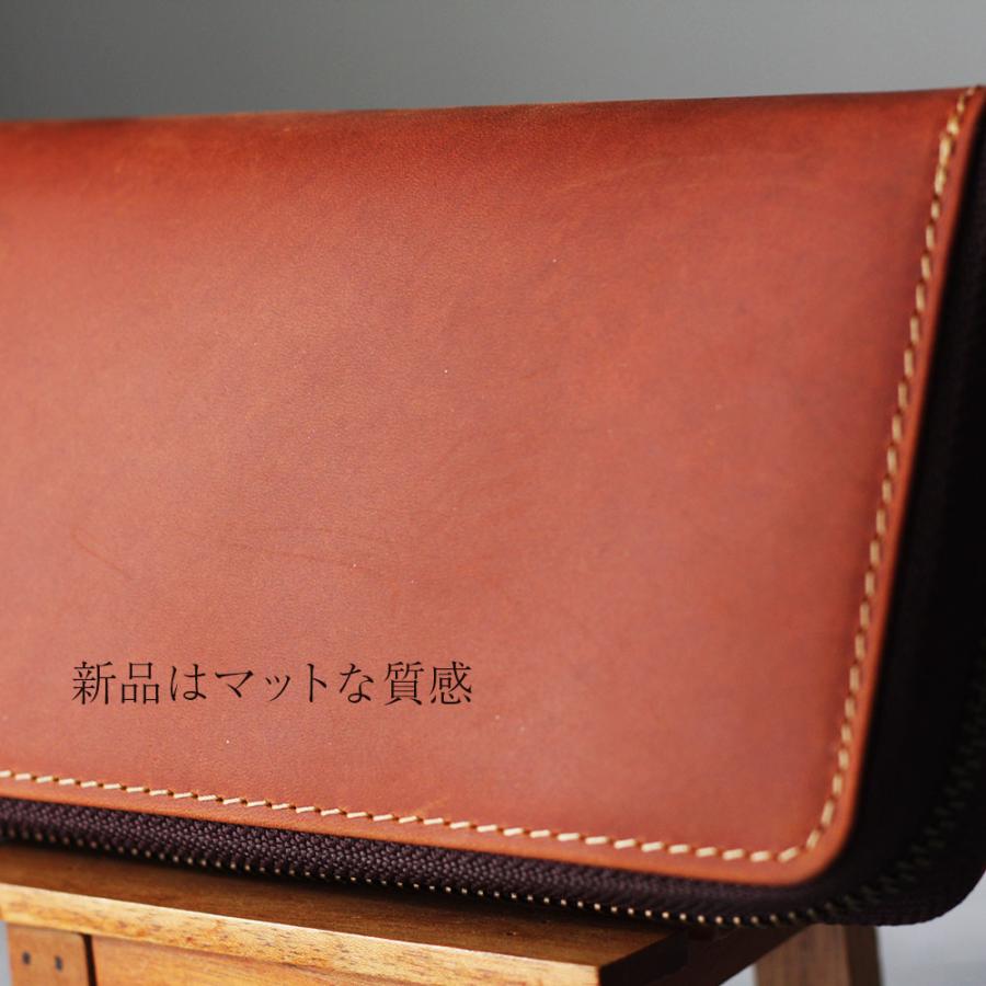 長財布 本革×デニム オイルラウンド ロング 大容量 ラウンドファスナー