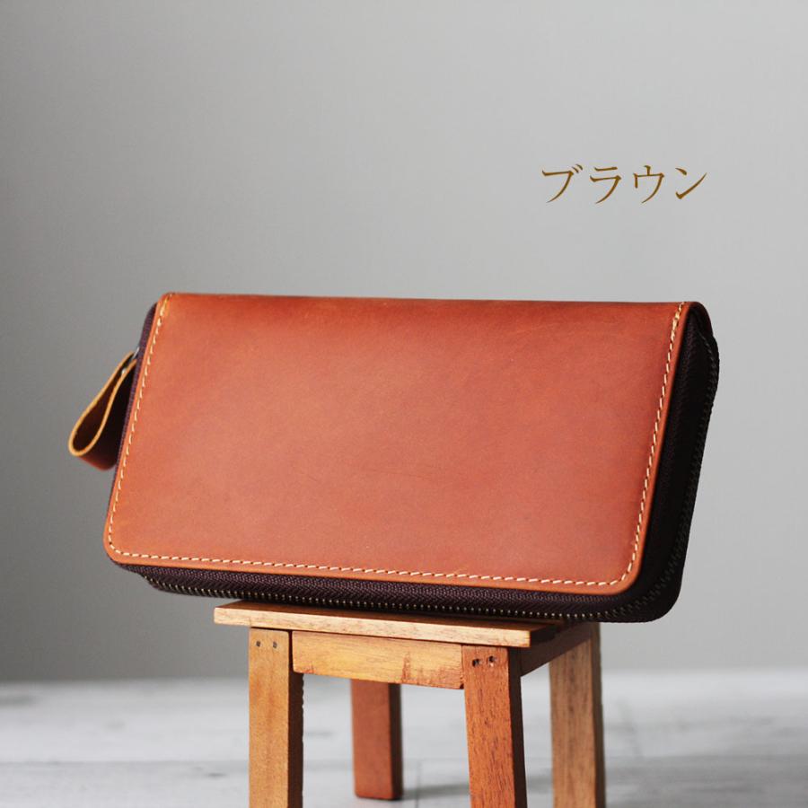 長財布 本革×デニム オイルラウンド ロング 大容量 ラウンドファスナー