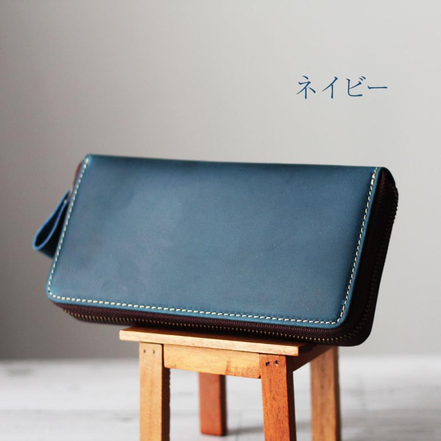 長財布 本革×デニム オイルラウンド ロング 大容量 ラウンドファスナー