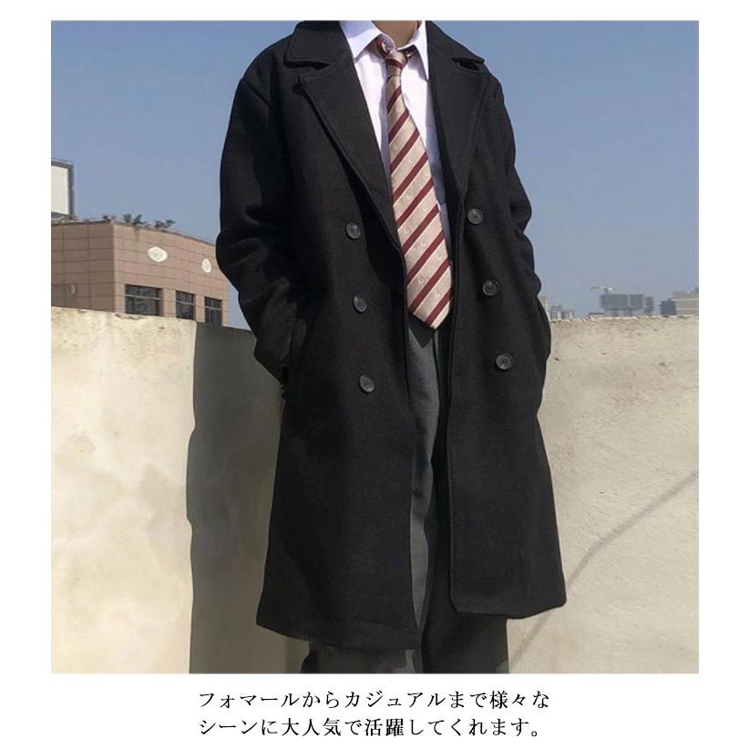 ピーコート メンズ 男子 Pコート 学生 ボタン ロング丈 制服 通勤 通学 ブレザー 男の子 オフィス スクール ショット 中学生 高校生 学生服｜tomboyzacca｜10