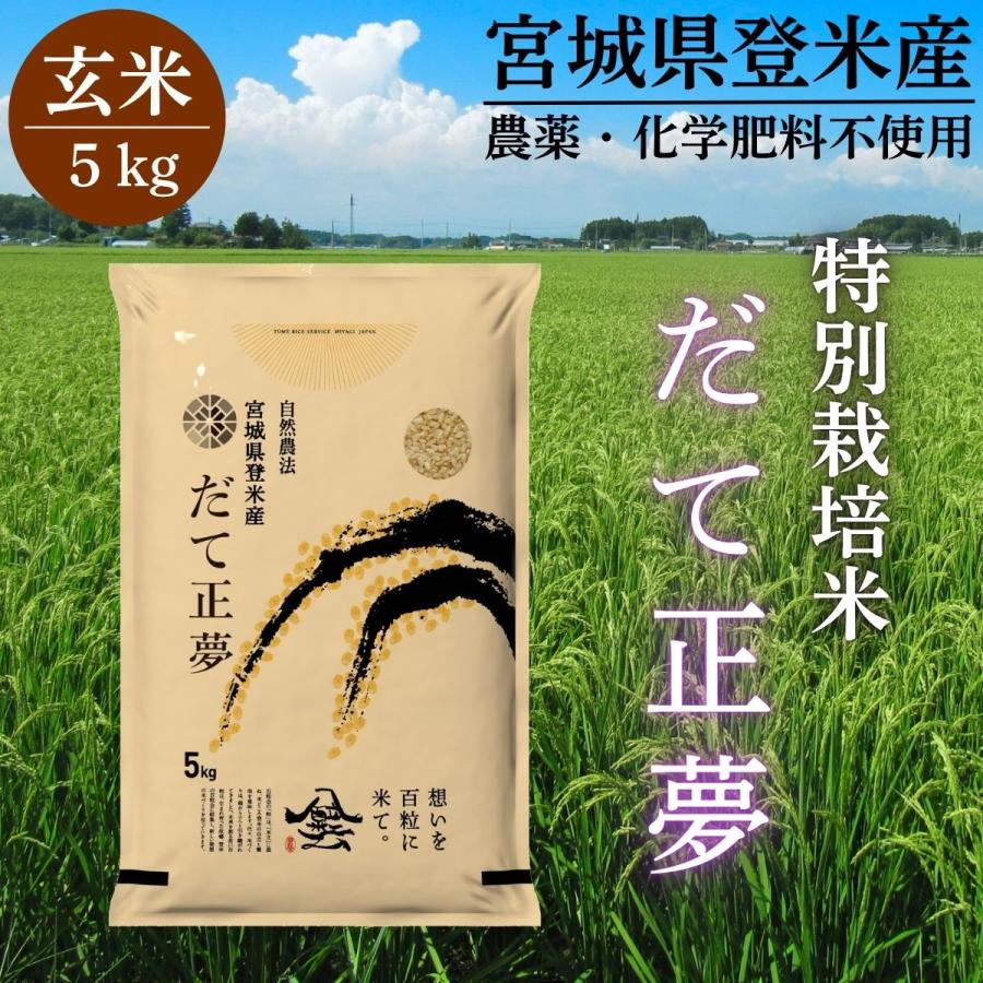 令和7年産 宮城県産 だて正夢 精米玄米　27㎏　30㎏ 令和7年産 登米産 だて正夢 玄米 5kg 特別栽培米 農薬・化学肥料不使用