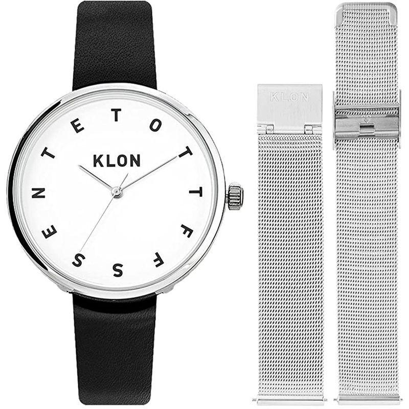 値下げ シルバー ブラック 2way レディース メンズ セット 替えベルト 腕時計 人気 Alph Klon 38mm レザー おしゃれ ブランド 腕時計用ベルト バンド Mail Symbiotica Net
