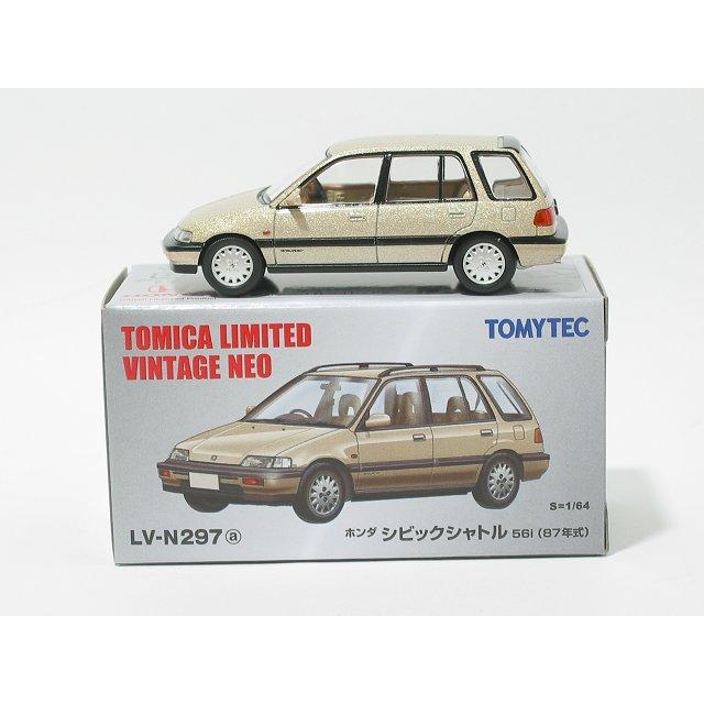シビック　ミニカー トミーテック ホンダ シビック シャトル56i（ベージュ）87年式 LV