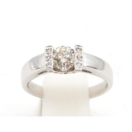 Pt900ダイヤモンド リングベリーライト ブラウンD=0.56ct D=0.08ct 