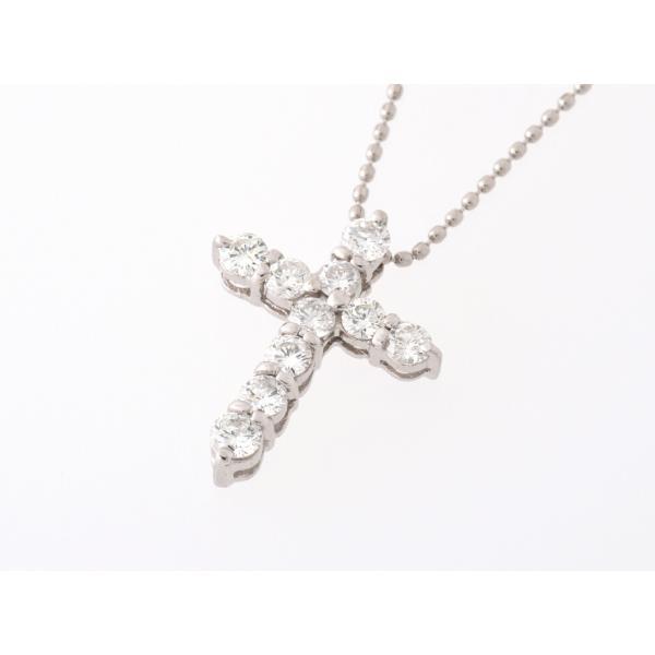 pt850 pt900 ダイヤモンドクロスネックレス 2.9g 0.24ct
