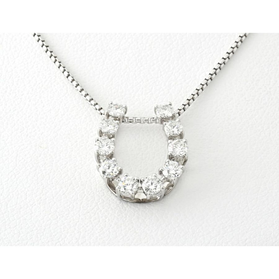 TASAKI 田崎真珠 K18WG ダイヤモンド ネックレス ホースシュー 【中古 